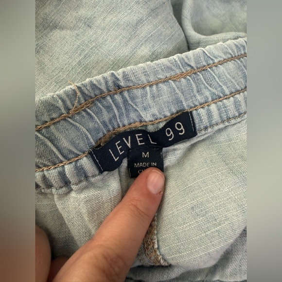 Level99 Light Blue Linen Lounge Pants - Picture 3 of 5